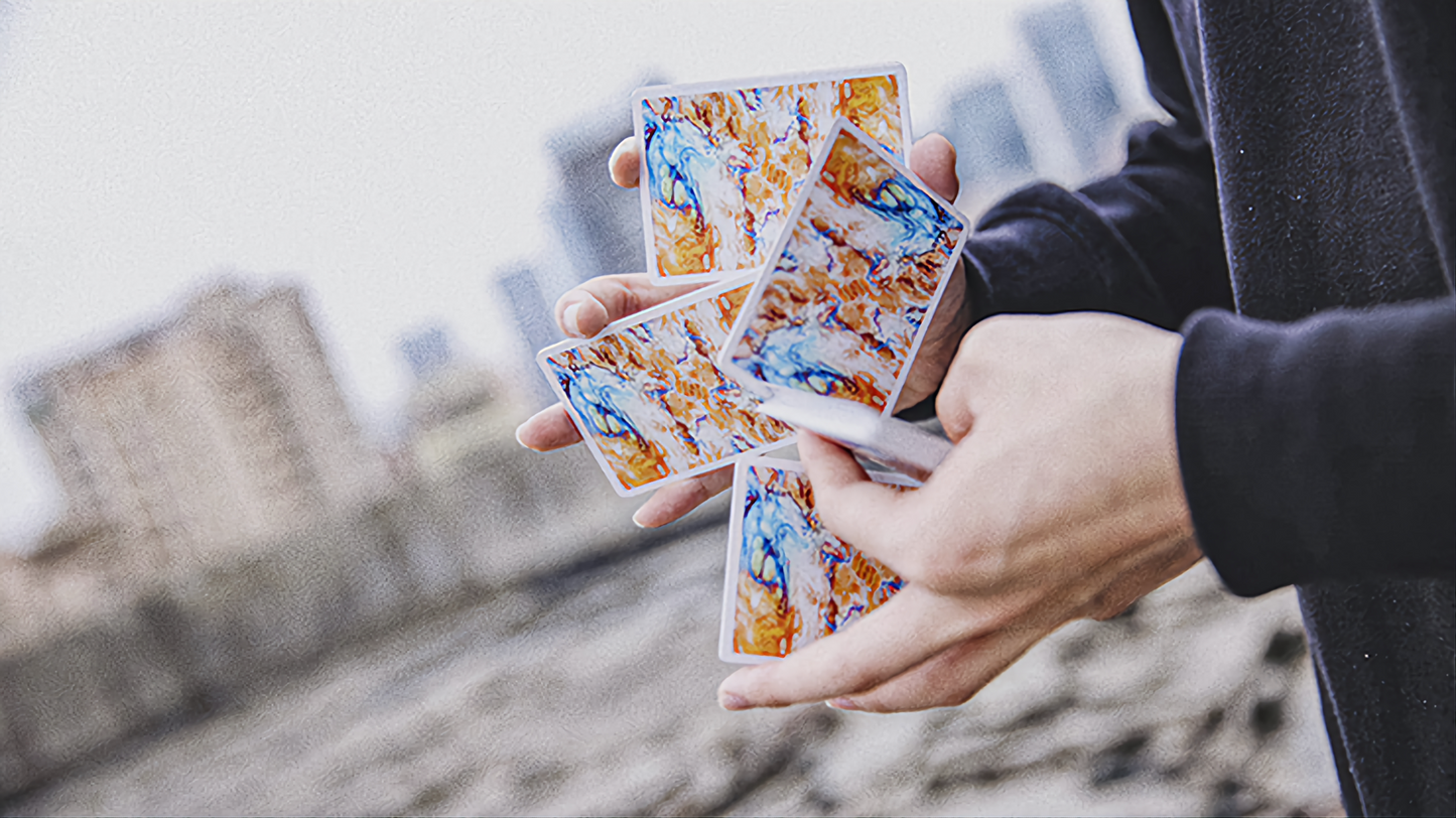 Fluid Art Orange (Standard Edition) by TCC Presents : Playing Cards, Poker, Magic, Cardistry,singapore
