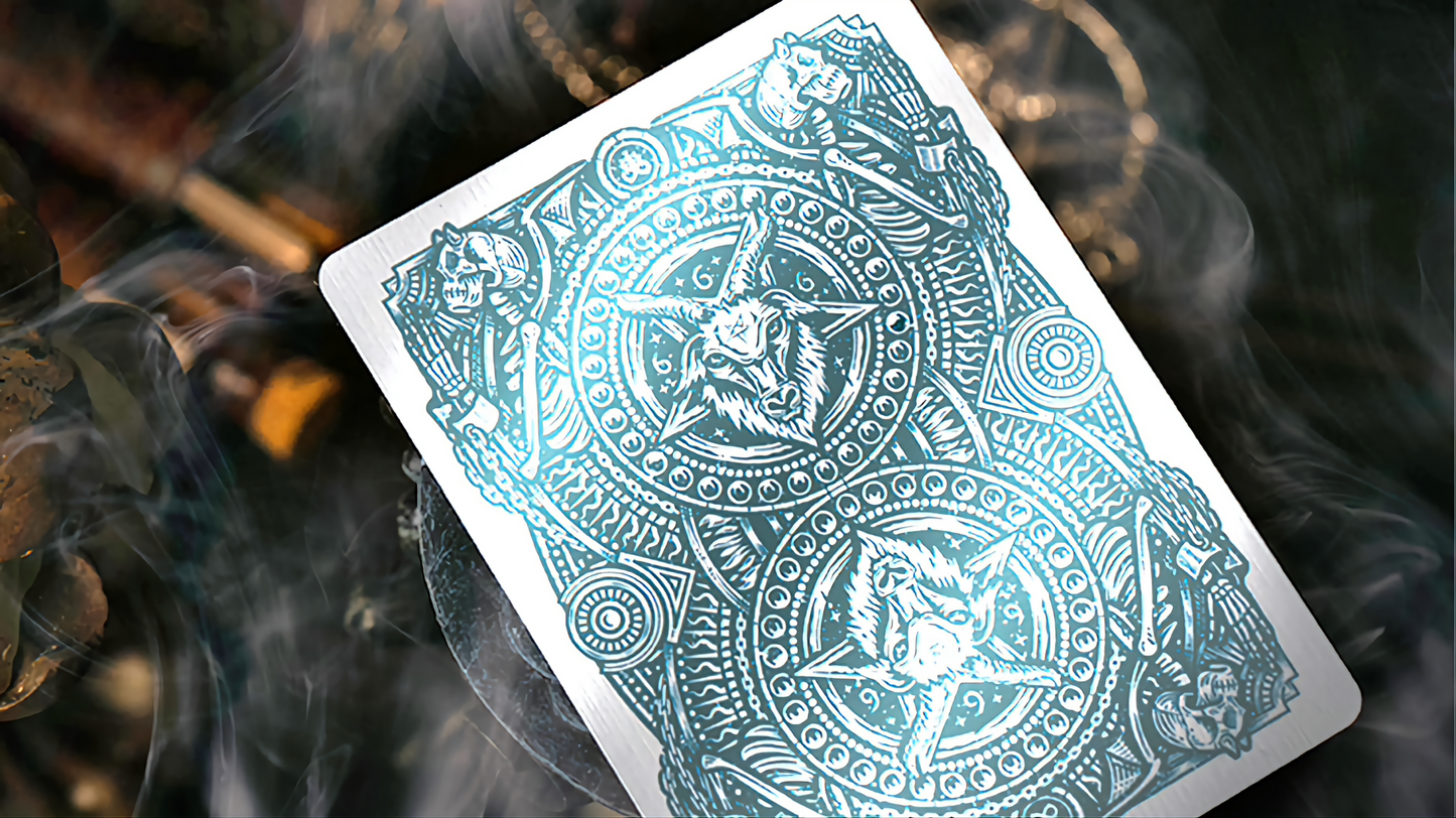 666 v4 (Cyan) by Riffle Shuffle : Playing Cards, Poker, Magic, Cardistry,singapore