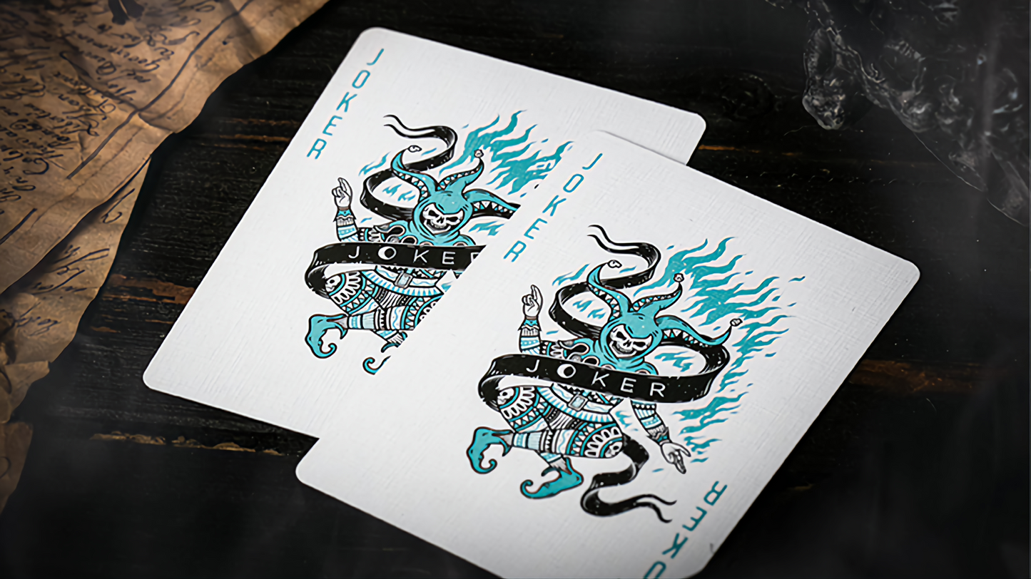 666 v4 (Cyan) by Riffle Shuffle : Playing Cards, Poker, Magic, Cardistry,singapore