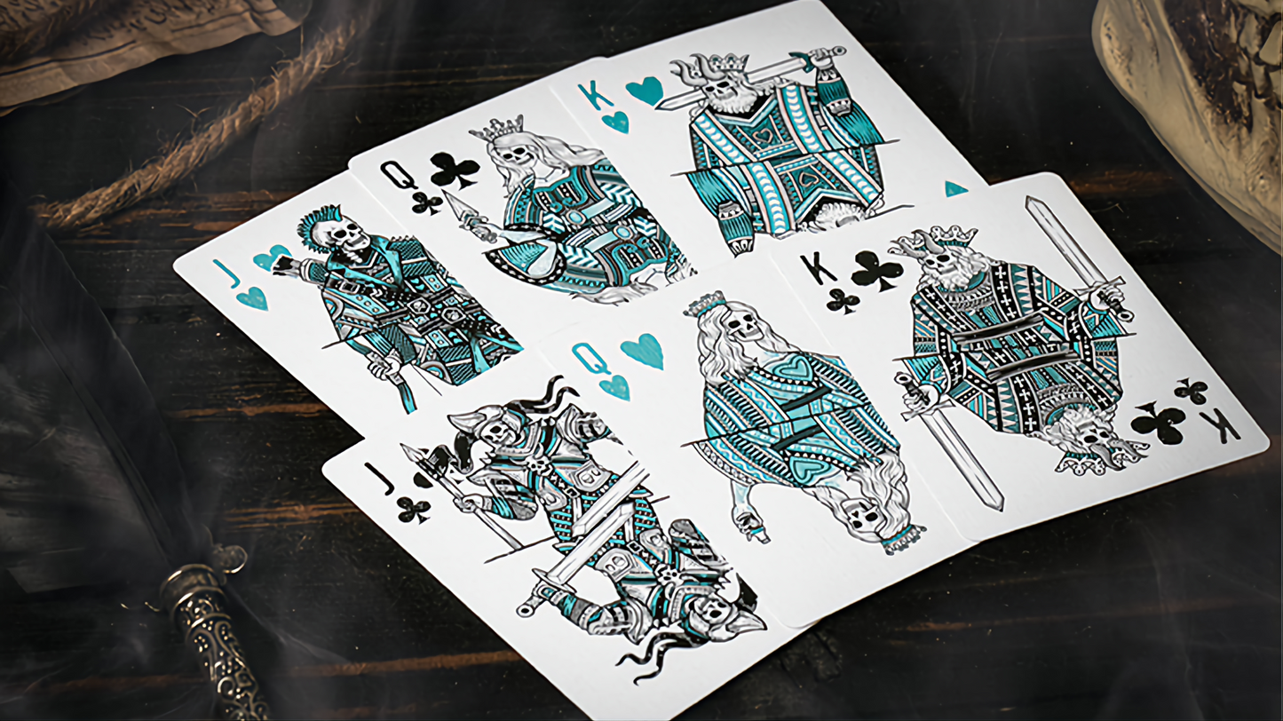 666 v4 (Cyan) by Riffle Shuffle : Playing Cards, Poker, Magic, Cardistry,singapore