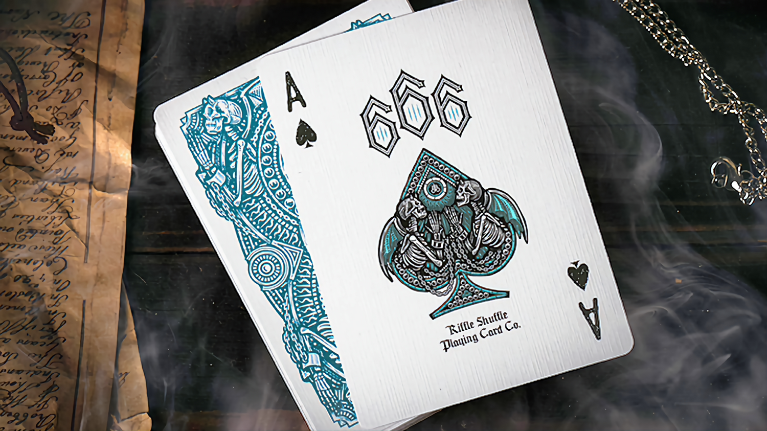 666 v4 (Cyan) by Riffle Shuffle : Playing Cards, Poker, Magic, Cardistry,singapore