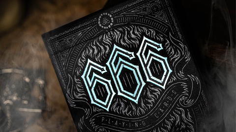 666 v4 (Cyan) by Riffle Shuffle : Playing Cards, Poker, Magic, Cardistry,singapore