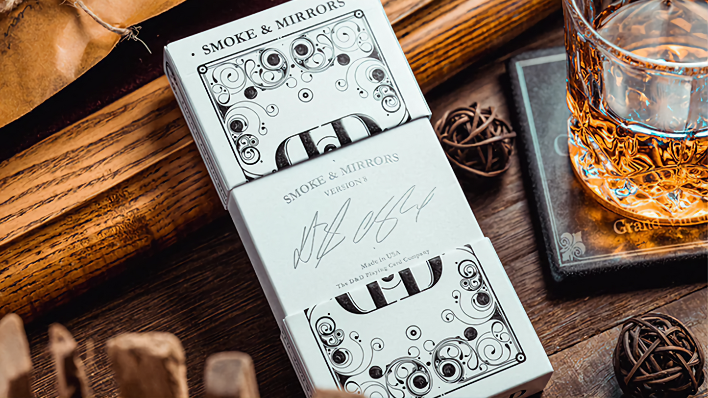 Smoke & Mirror (Smoke-White) Deluxe by Dan & Dave : Playing Cards, Poker, Magic, Cardistry,singapore