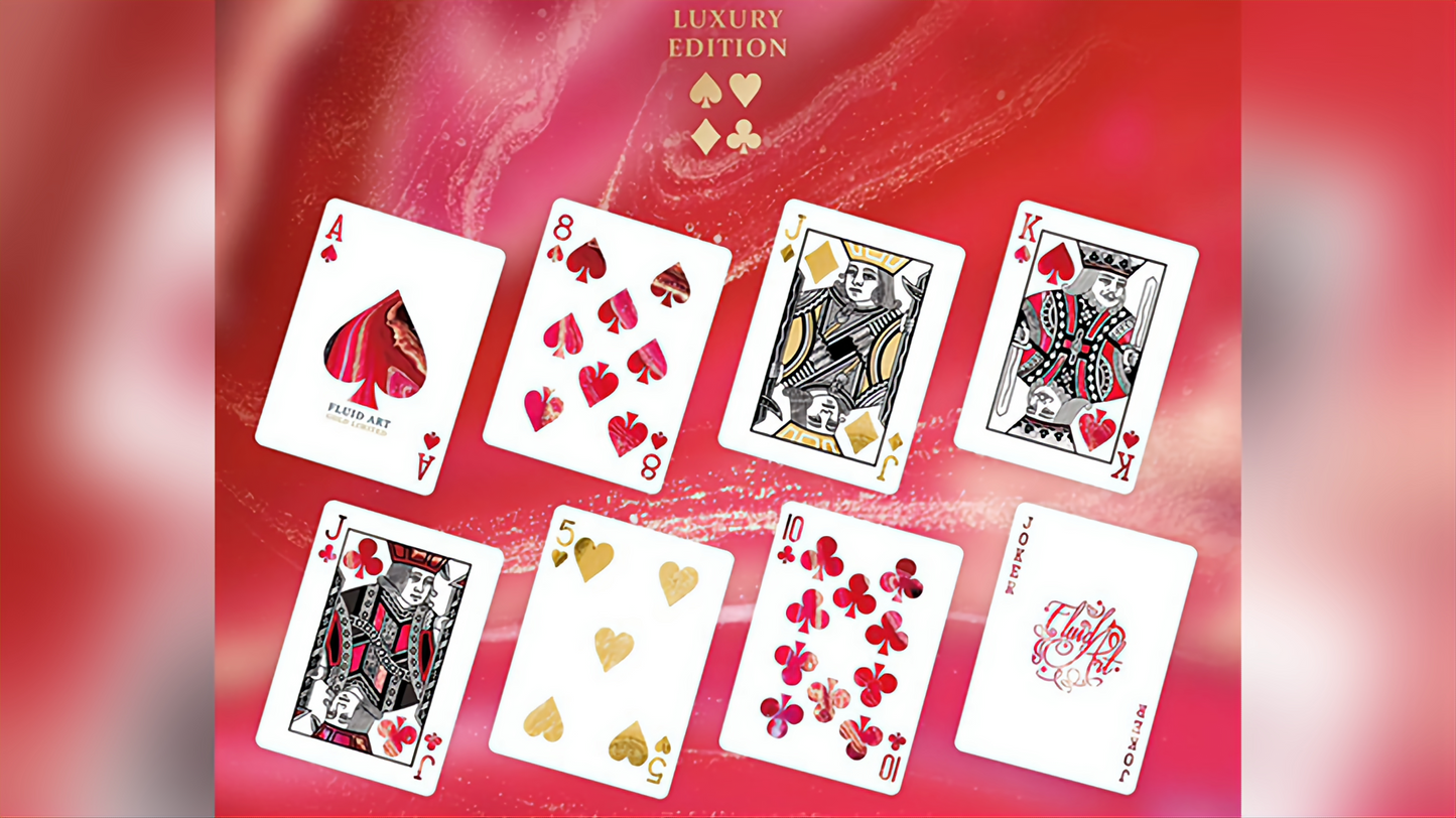 Fluid Art Red (Luxury Edition) by TCC : Playing Cards, Poker, Magic, Cardistry,Singapore