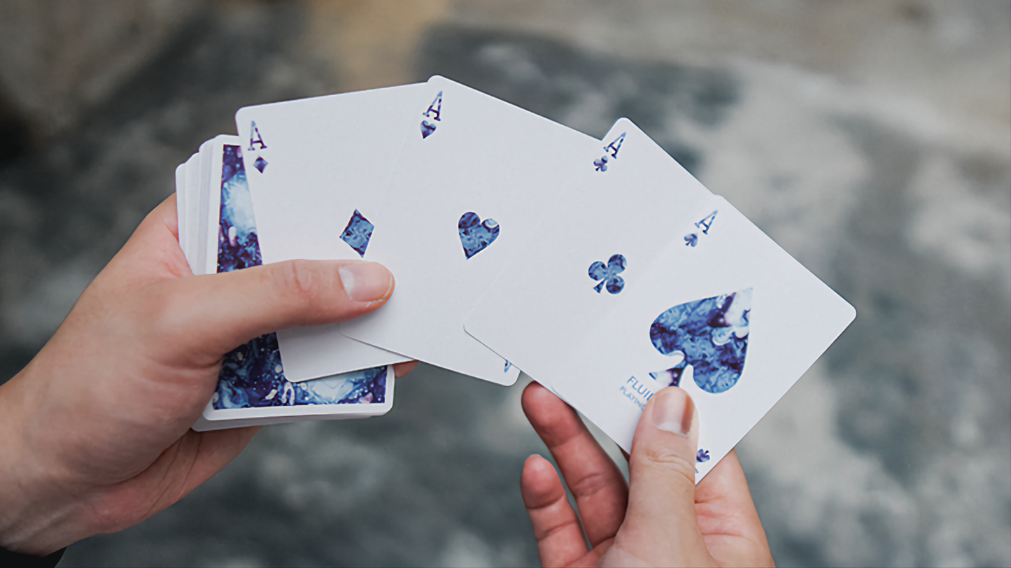 Fluid Art Blue (Standard Edition) by TCC : Playing Cards, Poker, Magic, Cardistry, Singapore