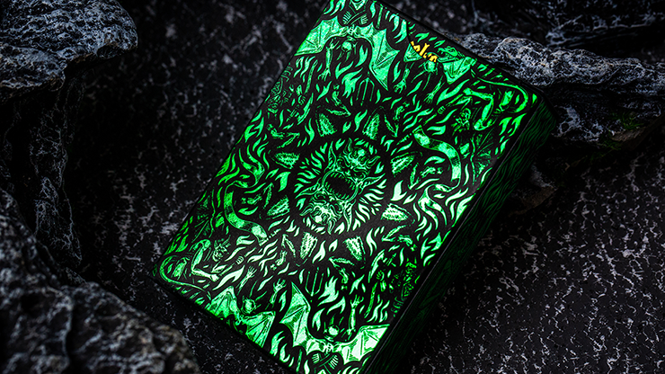 Inferno Emerald Blaze Edition by Darkside Playing Card Co. : Playing Cards, Poker, Magic, Cardistry,singapore