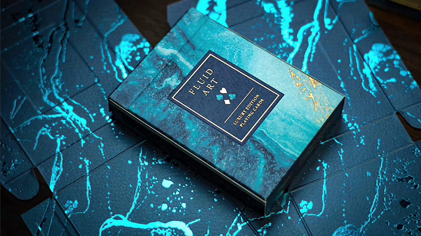 Fluid Art Blue (Luxury Edition) by TCC : Playing Cards, Poker, Magic, Cardistry,Singapore