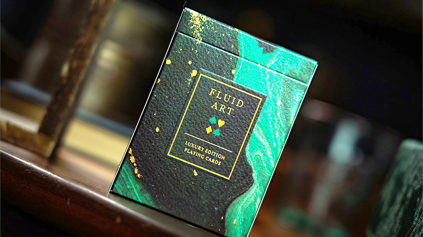 Fluid Art Green (Luxury Edition) by TCC : Playing Cards, Poker, Magic, Cardistry,Singapore