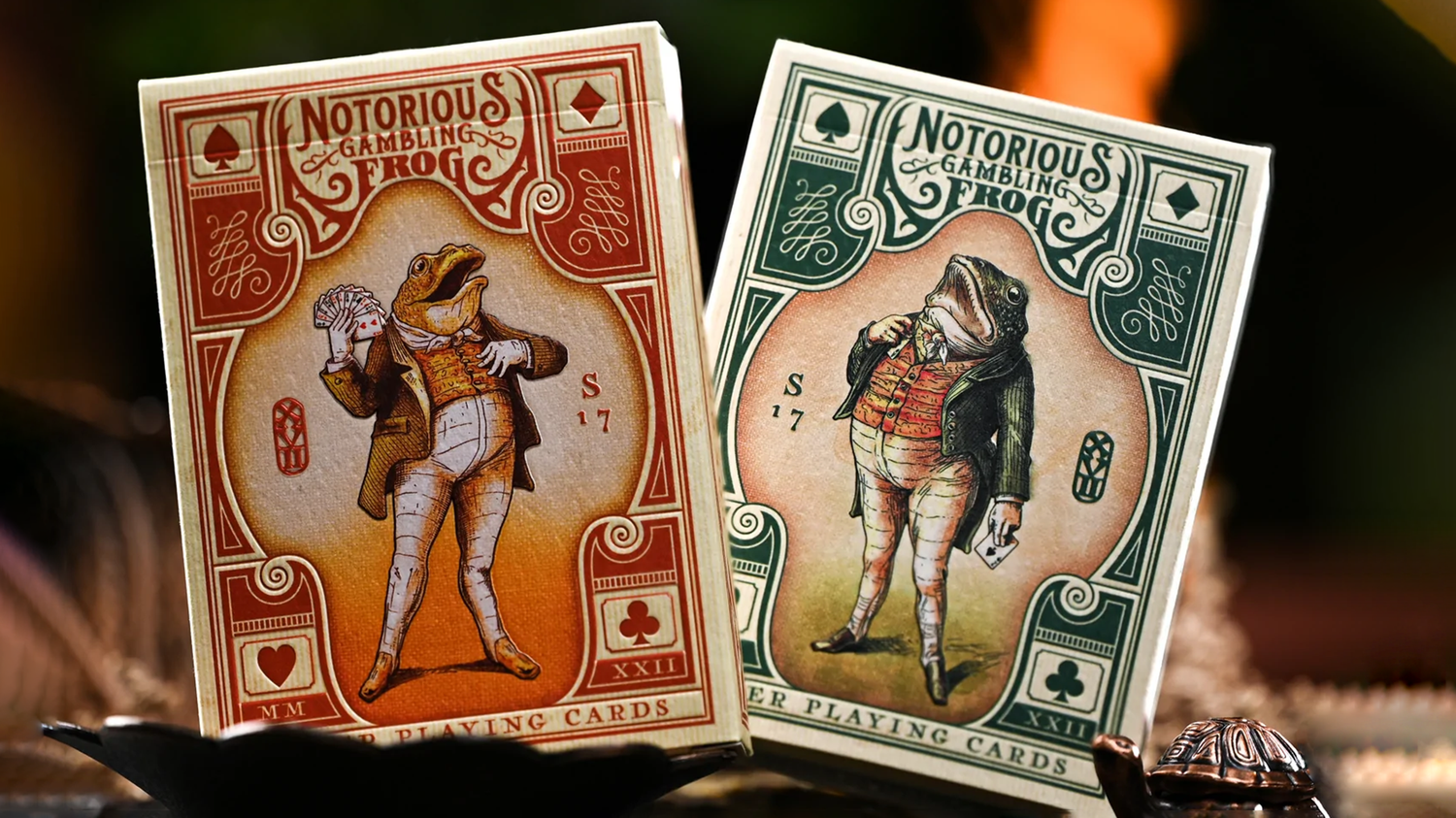 Notorious Gambling Frog by Stockholm17 : Playing Cards, Poker, Magic, Cardistry, Singapore,green, orange