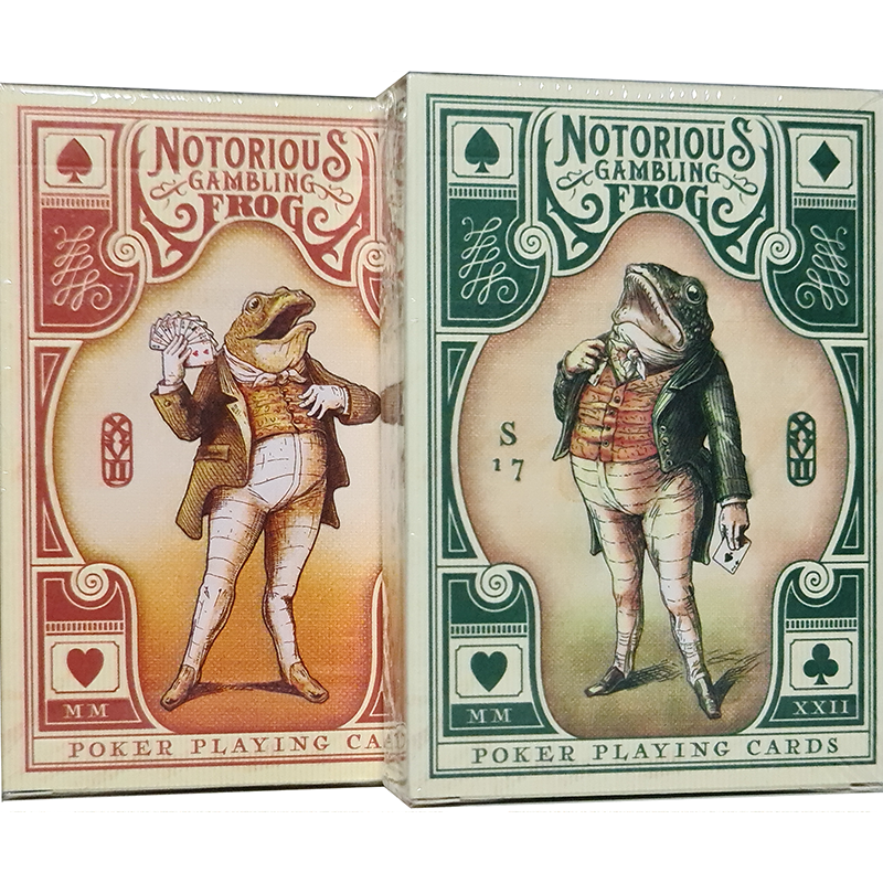 Notorious Gambling Frog by Stockholm17 : Playing Cards, Poker, Magic, Cardistry, Singapore,green, orange